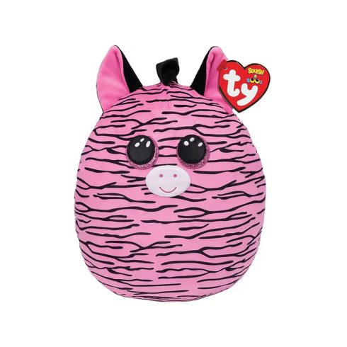 Ty Squish-a-Boos párna alakú plüss figura ZOEY, 30 cm - rózsaszín zebra