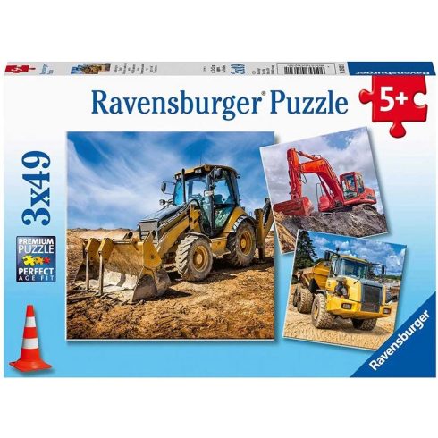 Ravensburger: Puzzle 3x49 db - Óriás munkagépek