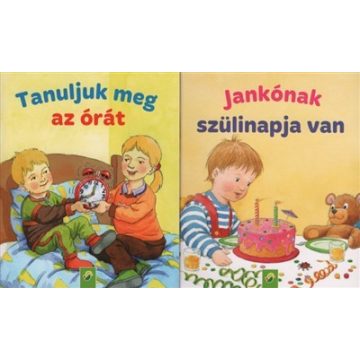   Minikönyv: Minikönyvek: Tanuljuk meg az órát - Jankónak szülinapja van (2 minikönyv 1 csomagban)