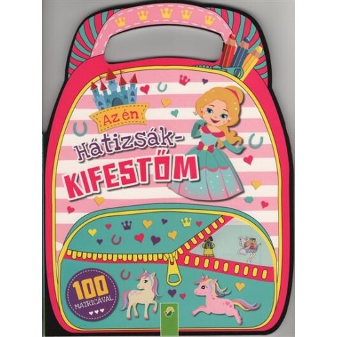 Foglalkoztató: Az én hátizsák-kifestőm - 100 matricával (rózsaszín)