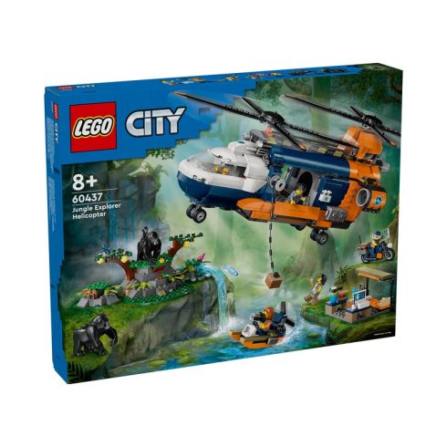 LEGO City 60437 Dzsungelkutató helikopter a bázison