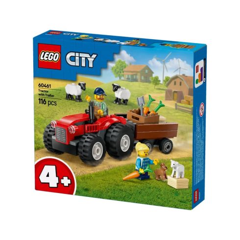 LEGO City Great Vehicles 60461 Piros traktor, utánfutó és juhok