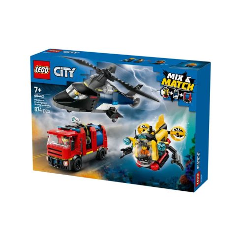 LEGO City Great Vehicles 60462 Helikopter, tûzoltóautó és tengeralattjáró egy csomagban