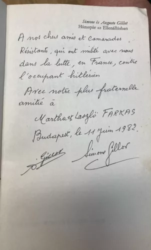 Simone Gillot – Auguste Gillot: Házaspár az ellenállásban (antikvár) - dedikált