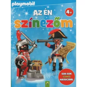   Színező: Playmobil: Az én színezőm - Sok-sok színes matricával (kék)