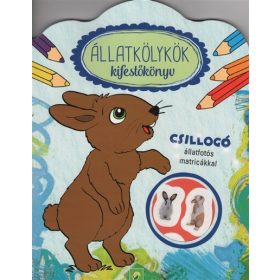   Foglalkoztató: Állatkölykök kifestőkönyv - Csillogó állatfotós matricákkal (nyuszi)