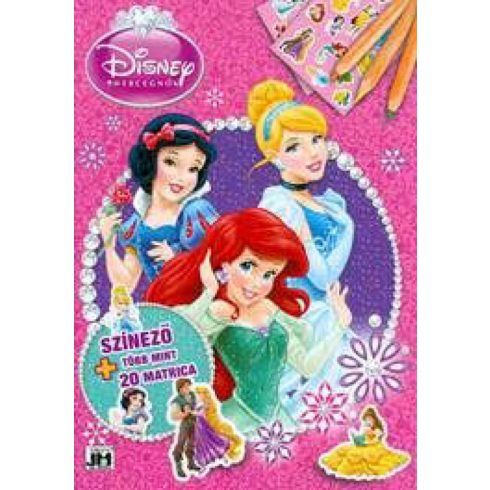 : Disney Hercegnők - A/4 matricás színező