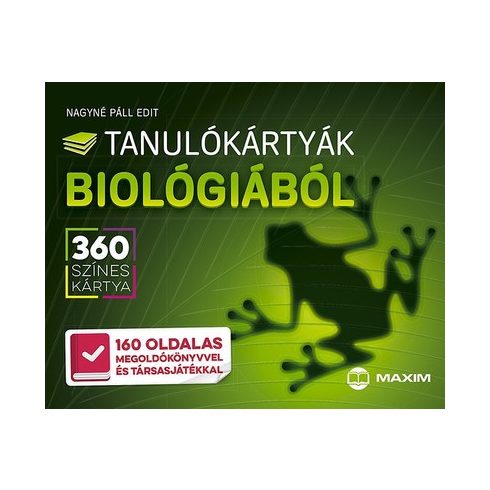Nagyné Páll Edit: Tanulókártyák biológiából /360 színes kártya + 160 oldalas megoldókönyvvel és társasjátékkal