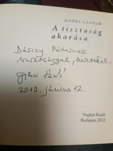 Győri László: A tisztaság akarása (antikvár)