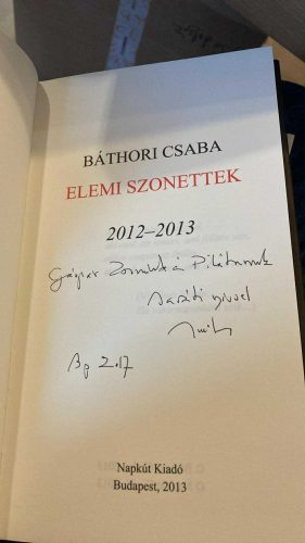 BÁTHORI CSABA: ELEMI SZONETTEK (antikvár, dedikált)