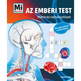   Mán-Várhegyi Réka: Mi MICSODA - Az emberi test - Matricás rejtvényfüzet - Beragasztható matricákkal