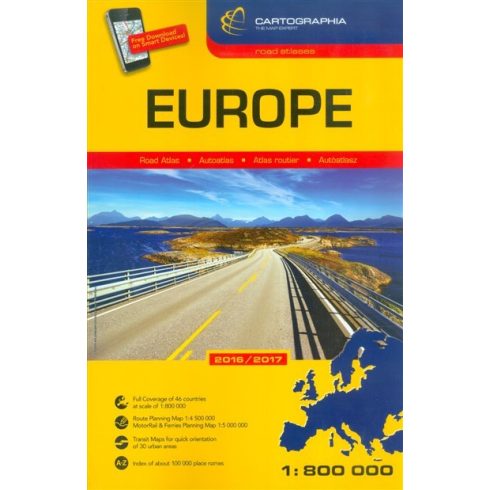 Atlasz: Európa atlasz 1:800 000 2016/2017