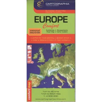   Térkép: Európa comfort autótérkép (1:400 000) laminált /European Road Map