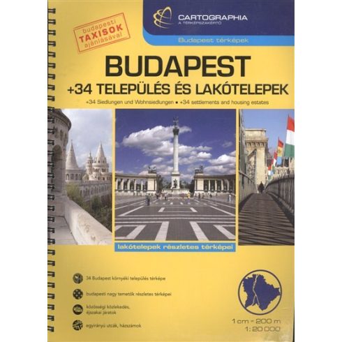 Térkép: Budapest + 34 település és lakótelepek (1:20 000) /Budapest térképek
