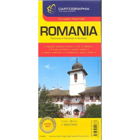 Románia autóstérkép  1:800 000