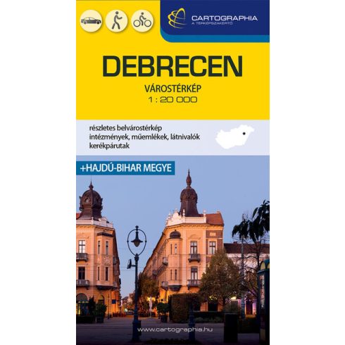 Térkép: Debrecen várostérkép 1:20e. keményborítós (új kiadás)