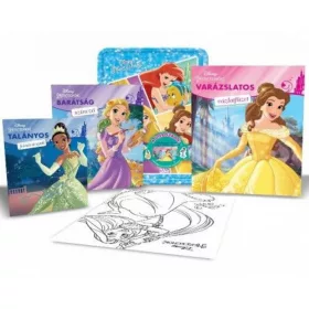   Disney: Disney Hercegnők fémdoboz (benne: 2 foglalkoztató, 1 színező, 4 filctoll, matricák és egy poszter)