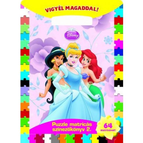 : Disney Hercegnők - Vigyél magaddal - Puzzle matricás színezőkönyv 2.