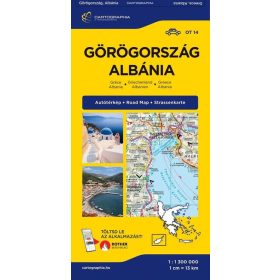   Térkép: Görögország, Albánia autótérkép - Országtérkép-sorozat 14.