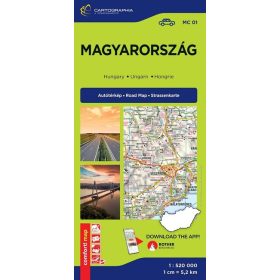 Térkép: Magyarország comfort térkép (1:520 000) - 2025