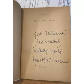   Gobbi Hildának dedikált Faludy György kötet - Első kiadás (antikvár)